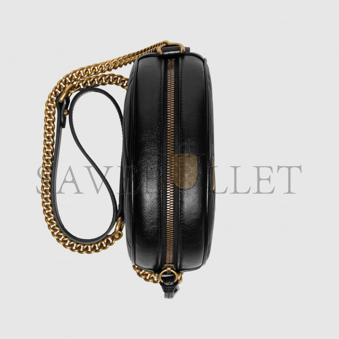 G*u*i gg marmont mini round shoulder bag 550154 (18.5*18.5*6.5cm)